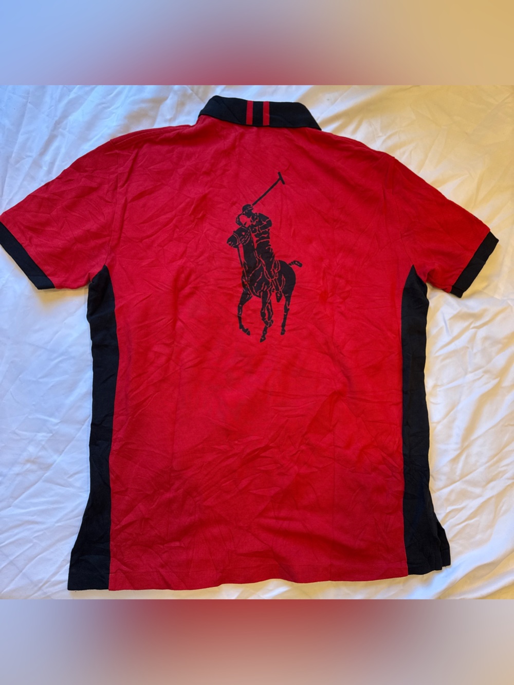 Polo Ralph Lauren Red Intense Big Pony Polo Shirt M Y2K Preppy Rugby Streetwear